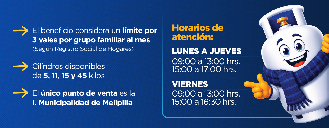Límites, cilindros disponibles, punto de venta y horarios de atención
